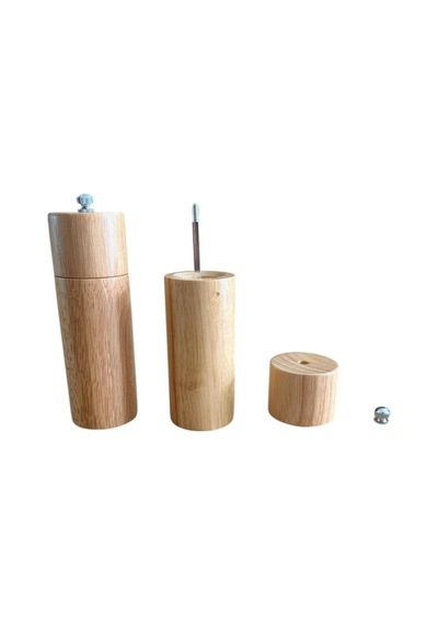 Bambu Ahşap Gövdeli Tuz Karabiber Değirmeni Baharat Öğütücüsü 16 Cm - 2 Adet - 377 Çok Renkli