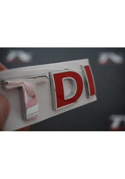 Volkswagen Tdi Bagaj Krom Metal 3M 3D Yazı Logo Arma 3 Kırmızı