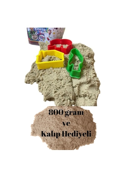 Oyun Kalıbı Hediyeli Kurumayan Kinetik Kum 800 Gram Ve Kalıp Hediyeli Oyun Kumu Yapışmaz Kum Krem