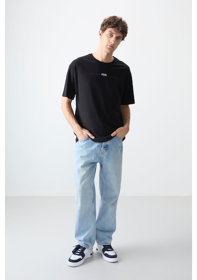 Air Jones Tommy Life Siyah %100 Pamuk Kalın Yumuşak Dokulu Oversize Fit Baskılı Erkek T-shirt - 88357 Siyah Air Jones Tommy Life Siyah %100 Pamuk Kalın Yumuşak Dokulu Oversize Fit Baskılı Erkek T-shirt - 88357 Siyah