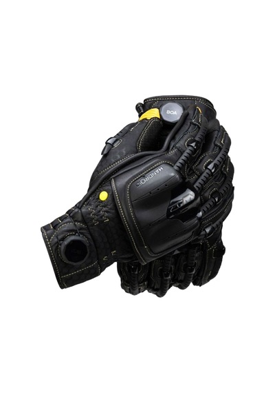 Knox Handroid Pod Mk5 Kısa Korumalı Deri Motosiklet Eldiveni Siyah Kahve