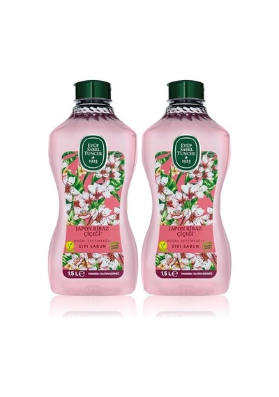 Eyüp Sabri Tuncer Doğal Zeytinyağlı Sıvı Sabun Japon Kiraz Çiçeği 1,5 L Pet Şişe 1 X 1500 Ml 2 Paketi