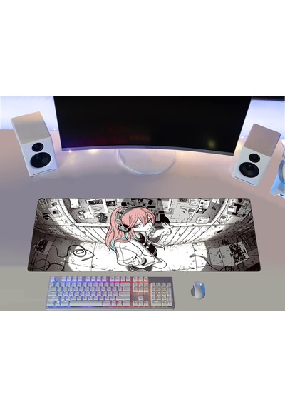 Gamer Mouse Pad 70x30 Mouse Pad Xl Büyük Oyuncu Ofis Anime Mousepad Anime Kız, 70x30 Cm 3mm Kalınlık