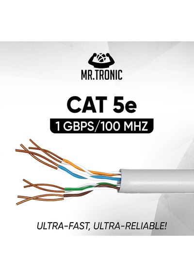 100 M Ethernet Ağ Kablosu Cat 5e, Lan Ağ Kablosu, Hızlı Ve Güvenilir İnternet İçin, Awg24 Toplu Kablo Cat 5e Bulk Kablo 1 Gbps, 100 Mhz, Utp Cca 100 Metre, Gri