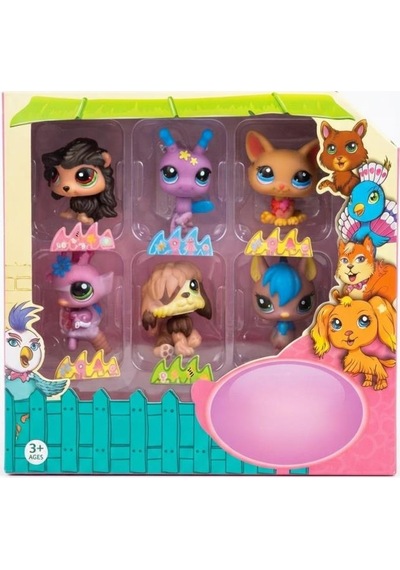 Pet Star Little Sevimli Minişler 6'lı Miniş Oyuncak Seti Hayvan Figür ve Aksesuarları 3046A42