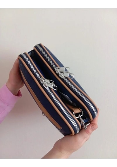 Just Polo Kadın 3d Baskılı Ayarlanabilir Askılı Şık Omuz Çantası Ebat: 16 X 26 Cm Lacivert - Taba 53766510