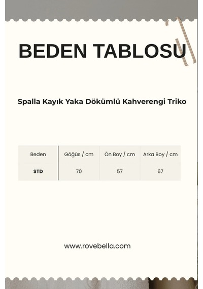Rovebella Spalla Kayık Yaka Dökümlü Kahverengi Triko