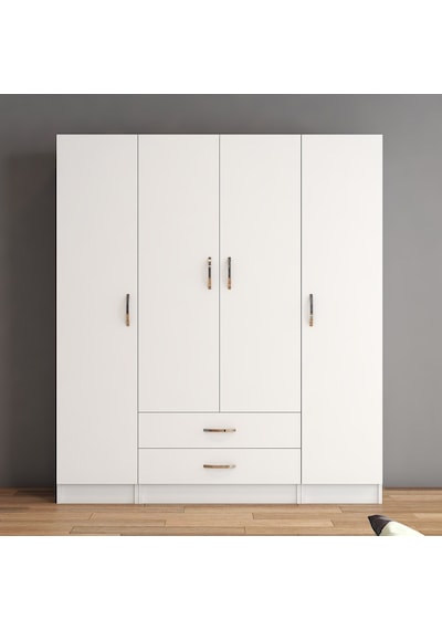 tanmob 4 Kapılı Iki Çekmeceli Geniş Gardrop Beyaz- Grd0601 tanmob 4 Kapılı Iki Çekmeceli Geniş Gardrop Beyaz- Grd0601