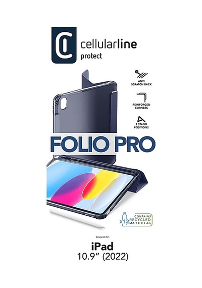 Cellularlıne Folio Pro Stand Özellikli Apple Uyumlu iPad 11 İnç A16 / 10.9 İnç 10. Nesil Tablet Kılıfı Mavi