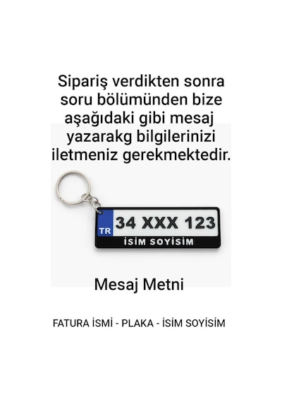 Plaka Anahtarlık Kişiye Özel İsim Ve Plaka Yazılı
