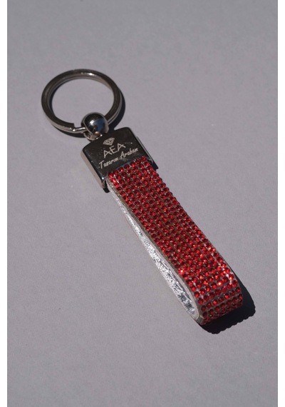 Kırmızı Swarovski Taşlı Anahtarlık