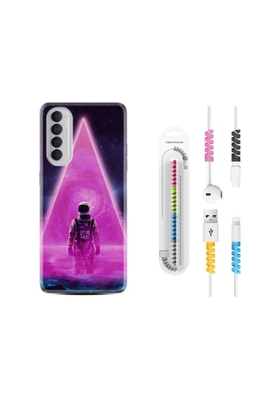 Oppo Reno 4 Pro Kılıf Kablo Koruyuculu Astro Purple 1890