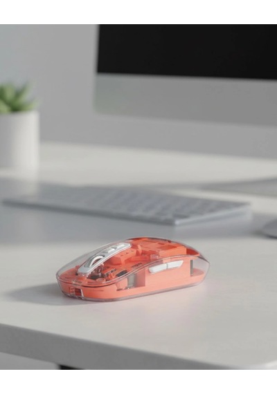 Sessiz Tıklamalı Şeffaf Mouse Bluetooth Ve Usb Uyumlu -
