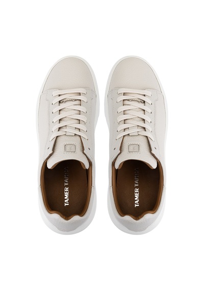 Tamer Tanca Erkek Hakiki Deri Bej Floter Sneakers & Spor Ayakkabı 1212 2501 Erk Ayk Y26 Bej Fltr