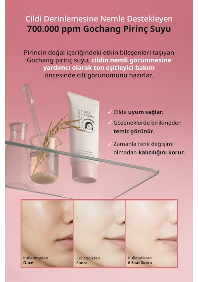 Midha Rice Tone-Up Pirinç Özü İçeren Hafif Yapılı Cilt Tonunu Eşitleyen Aydınlatıcı Krem 50 ML