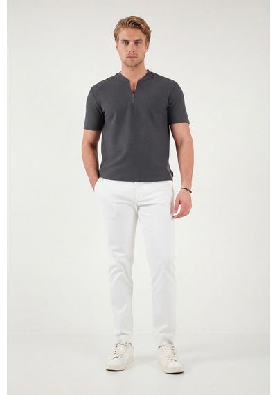 Buratti Pamuklu Regular Fit Yarım Fermuarlı Erkek T Shirt 5902653 Antrasit