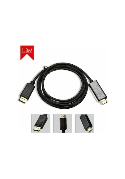 1.8 Metre Display Port To Hdmi Kablo V1.1 Displayport Hdmi Kablo