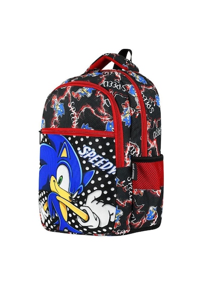 İlkokul Çantası Sonic 2'li Set 40 30 Cm Beslenme Çantası Ortopedik Sırt Çantası Erkek Çocuk Siyah
