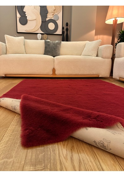Ultra Soft Bordo Yumuşak Dokulu Peluş Halı Dikdörtgen