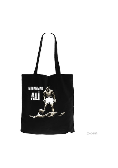 Muhammed Ali Knockout Siyah Kanvas Bez Çanta