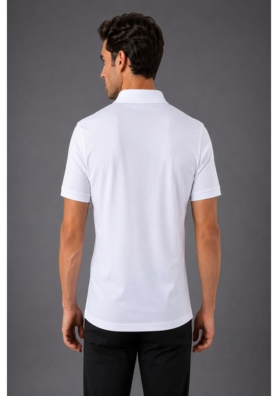 Bisse Beyaz Balenli Polo Yaka Düğmeli T-shirt Ts26y26103 D01