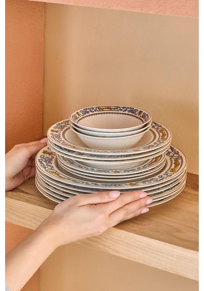 Forever Bone Vase 24 Parça 6 Kişilik Yemek Takımı Çok Renkli