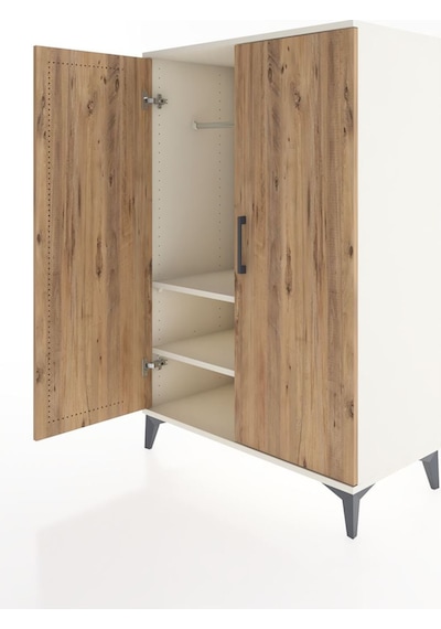 Hyperion Dolap 2 Raflı 2 Kapaklı Tek Askılı 88x44x134 Aytaşı-çam Aytaşı