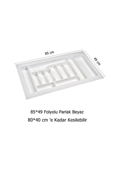 Çekmece İçi Kaşıklık 85 x 49 Cm Mutfak Çekmece Düzenleyici Beyaz