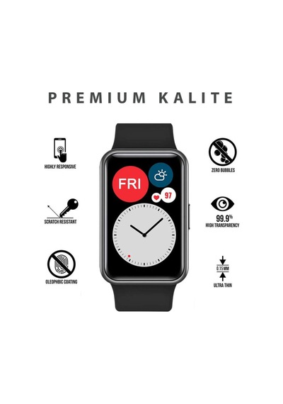 Watch Fit 2 Kırılmaz Cam Tam Kaplayan 3d Darbeye Dayanıklı Siyah