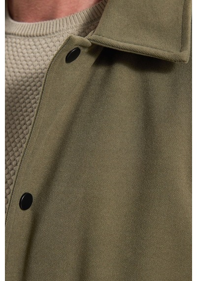 Tudors Erkek Slim Fit Dar Kesim Çift Cepli Çıtçıt Kapamalı Haki Mont-46276