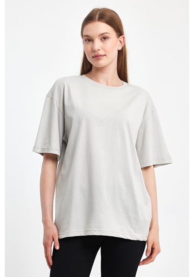 Odda 0008 Kadın Oversize Tişört Gri