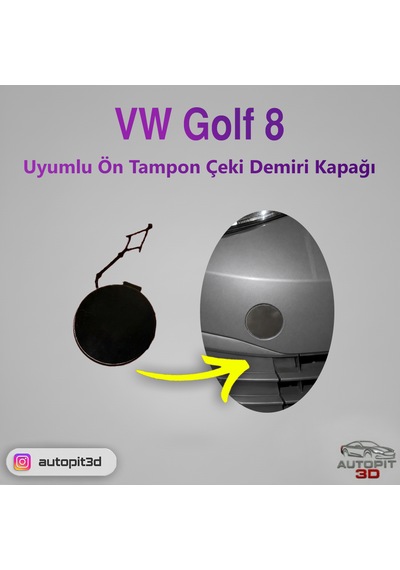 Vw Golf 8 Uyumlu Ön Tampon Çeki Demiri Kapağı