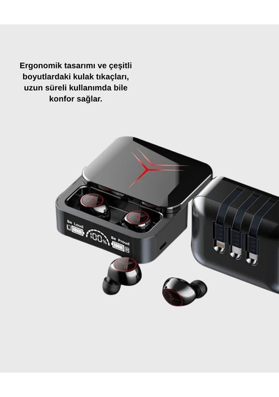 Powerbank Özellikli Bluetooth Kablosuz Kulaklık - Dokunmatik Kontrol, Uzun Pil Ömrü, Ergonomik Tasarım