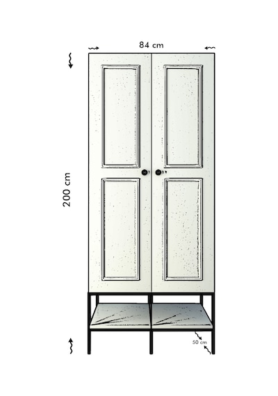 Pasific Home Martin 2 Kapaklı Gardırop Elbise Dolabı Parlak Beyaz