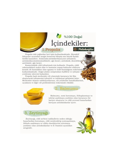 Ham Propolis Balmumu Zeytinyağı El Yapımı Doğal Onarıcı Krem 50 Ml