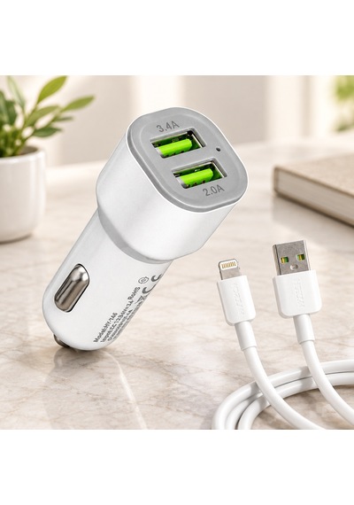 Araç Çakmaklık Çift Usb Hızlı Şarj Başlığı Ve Lightning Kablosu Diğer