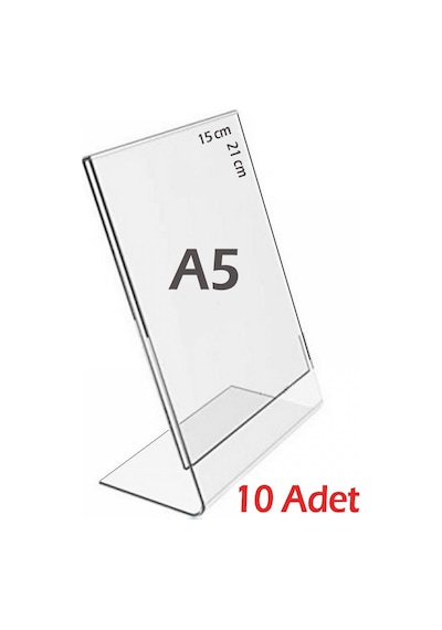 A5 L-tipi Dikey Şeffaf Föylük Menü Fiyatlık Broşür Etiket Fotoğraflık Albüm Stand Sehpa 10 Adet Diğer
