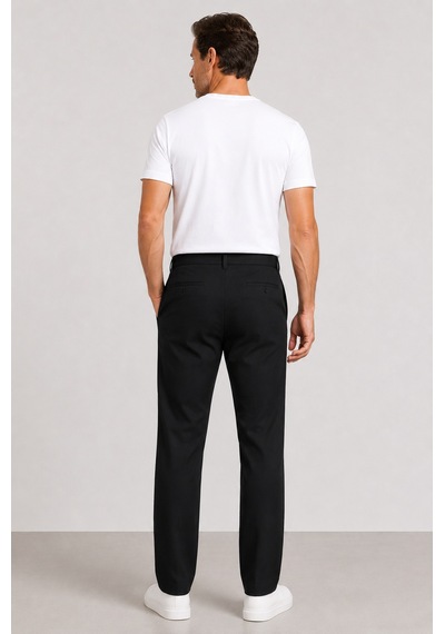 Bihan Store Erkek Modern Klasik Kesim Keten Pantolon 1210-siyah