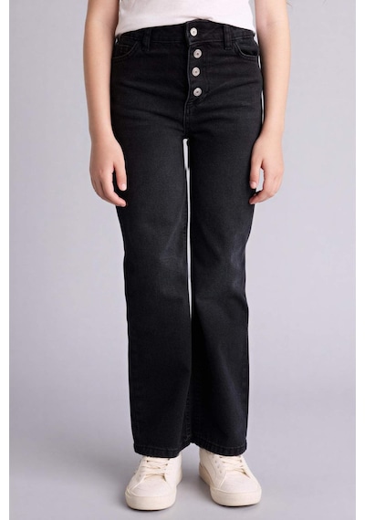 Defacto Geniş Paça Jean Pantolon Kız Çocuk G9585a826spnm40 Siyah-nm40