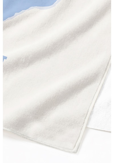 Mavi Beyaz Yazılı Plaj Havlusu - Minimalist Tipografik Modern Stil Hızlı Kuruyan Mikrofiber Havlu Çok Renkli