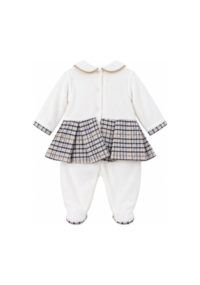 Babyhola %100 Pamuk Premium Kalite Kadife Kız Bebek Tulum 13446 Gri