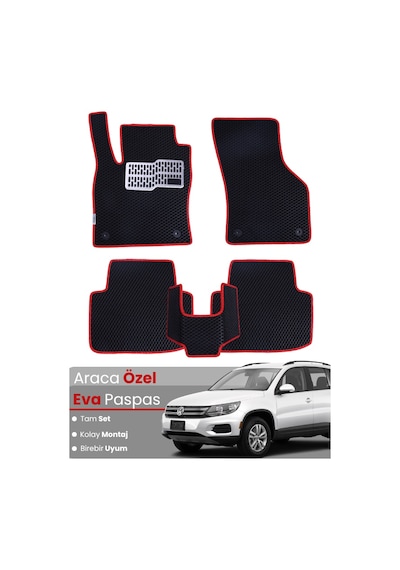 Volkswagen Tiguan 2007-2015 Uyumlu Eva Paspas Tam Set Oto Paspas,araca Özel,tam Koruma 222