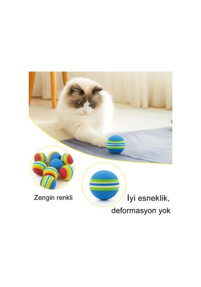 Kedi Oyuncak Topu 4 Lü Sünger Top Seti Renkli Ve Hafif Köpük Toplar Dayanıklı, Güvenli Ve Eğlenceli Kedi Oyun Topları Evcil Hayvan Etkinlik Oyuncağı