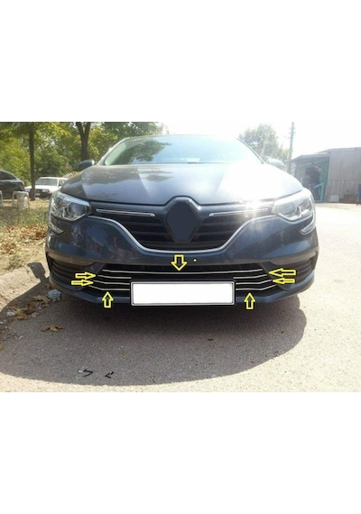 Renault Megane 4 Ön Tampon Çıtası Paslanmaz Çelik Krom 7 Prç