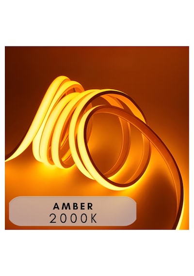 Ankara Teknik 220 Volt Cob Neon Led F-cob Led Yüksek Lümen Dış-ıç Mekan Amber 2 Metre