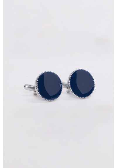 Erkek Oval Lacivert Kol Düğmesi-46676