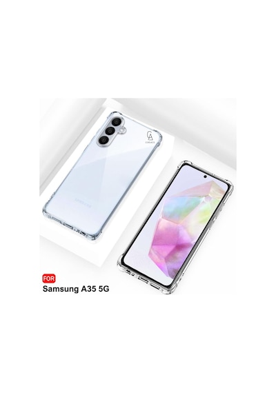 Samsung Galaxy A35 Uyumlu Köşe Dolgulu Anti Shock Telefon Kılıfı Ve 5d Kırılmaz Cam Ekran Koruyucu