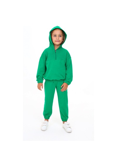 Toontoy Kids Toontoy Kız Çocuk 2'li Takım Kapüşonlu Fermuarlı Sweatshirt & Beli Paçası Lastikli Cepli Jogger Eşofman Altı - 2 İplik Çimen Yeşili Toontoy Kids Toontoy Kız Çocuk 2'li Takım Kapüşonlu Fermuarlı Sweatshirt & Beli Paçası Lastikli Cepli Jogger Eşofman Altı - 2 İplik Çimen Yeşili