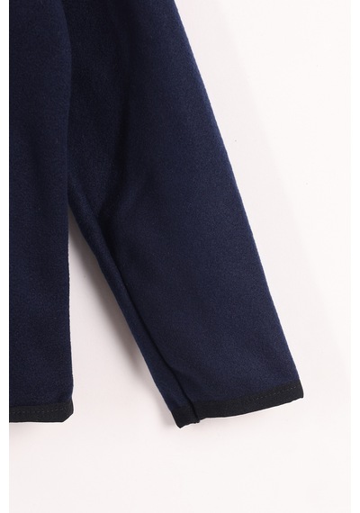 Monox Çocuk Lastik Manşetli Fermuarlı 3 Cepli Unisex Polar Ceket Lacivert