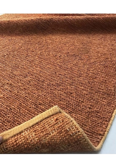 Eko Halı Flatweave Choti Fine Rust El Dokuma Jüt Kilim Turuncu